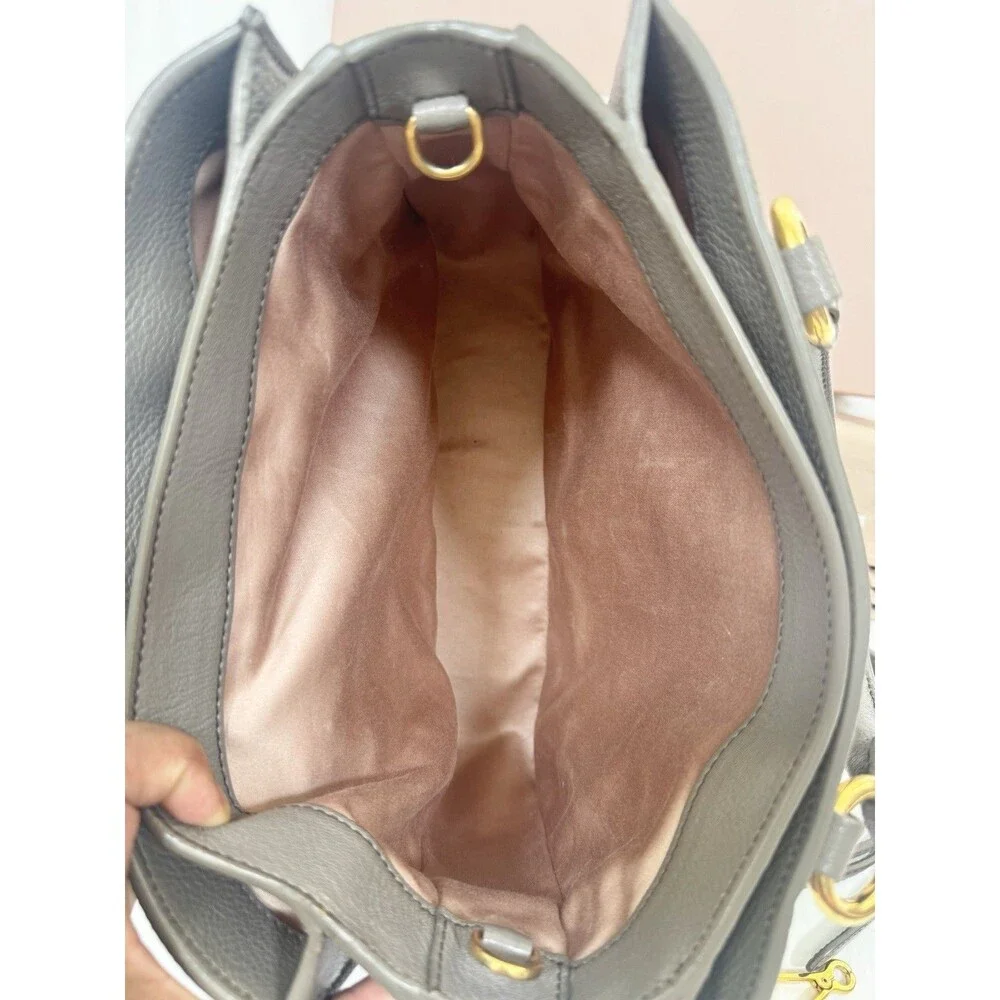 Authentic Miu Miu Madras Gray Medium Satchel Top Handle